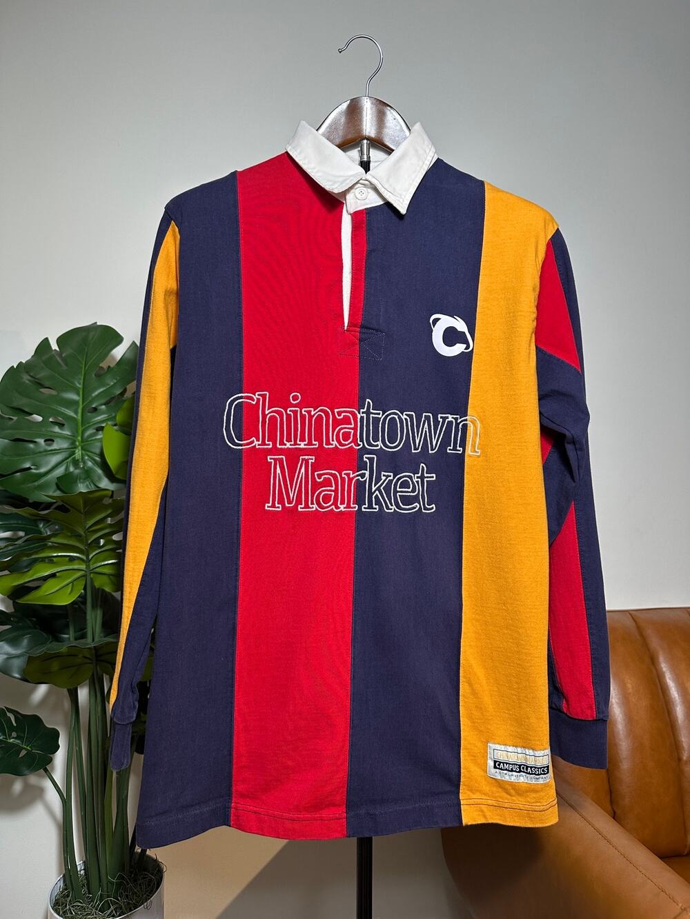 Chinatown Market Rugby Shirt XL Colorblock Long Sleeve Embroidered Streetwear